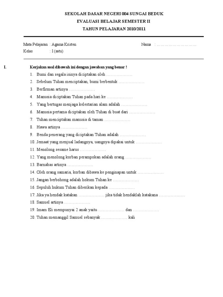 Jawaban buku agama kelas 5 guru ilmu sosial. Contoh Soal Agama Kristen Kelas 11 Beserta Jawabannya