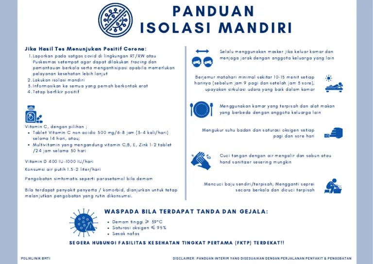 Panduan Isolasi Mandiri Dirumah | PDF