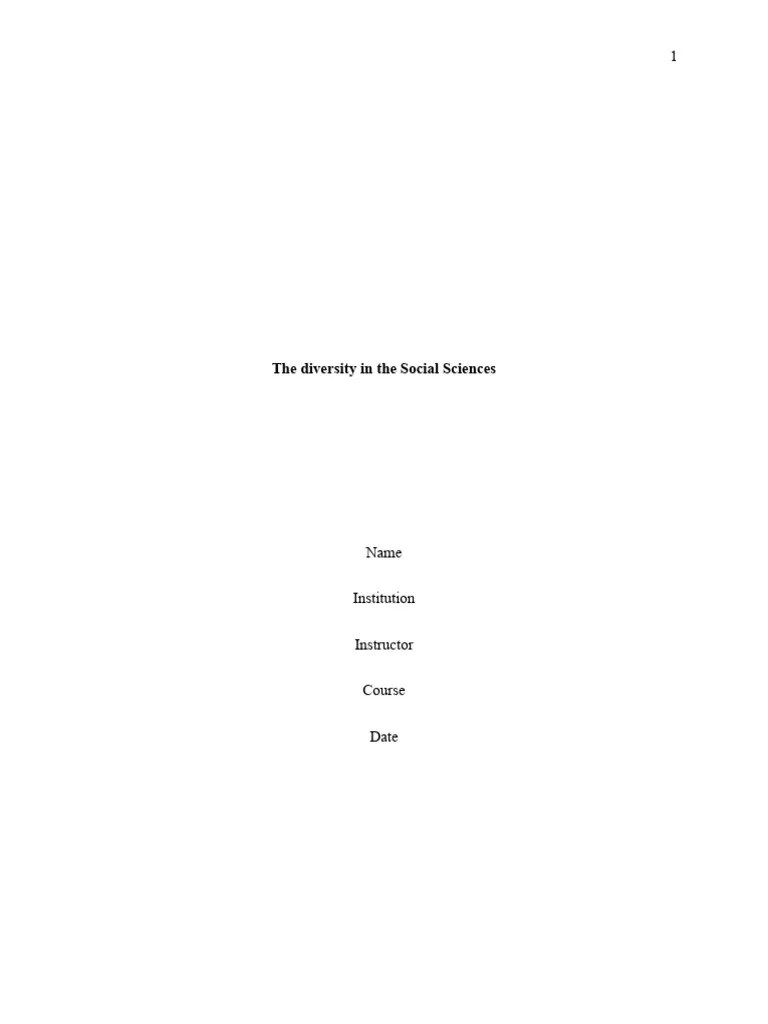 The Diversity In The Social Sciences | PDF | Social Sciences | Science
