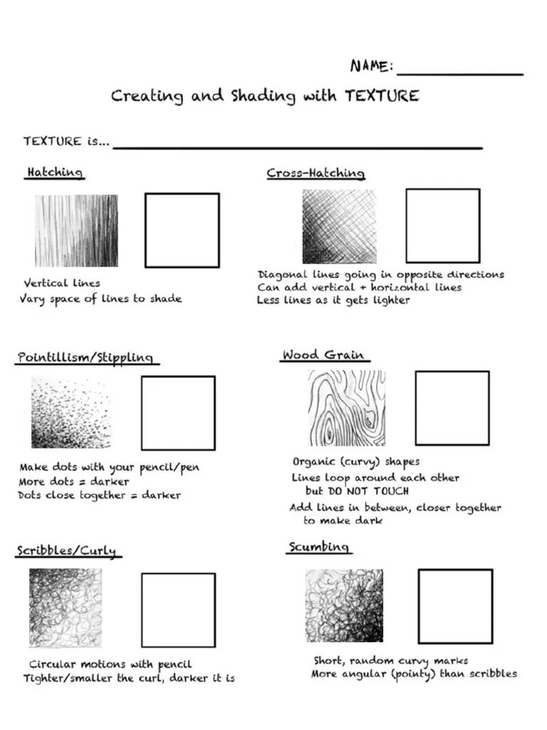 Shading techniques worksheet 2