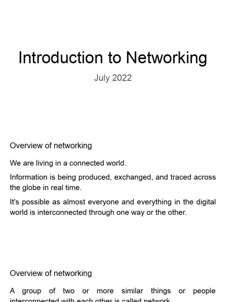 Introduction To Networking | PDF | Routing | File Transfer Protocol