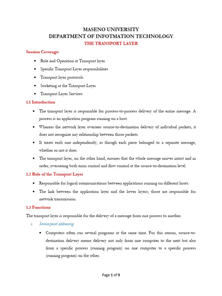 CIR 209 (Lecture 4e) OSI - Model | PDF | Port (Computer Networking ...