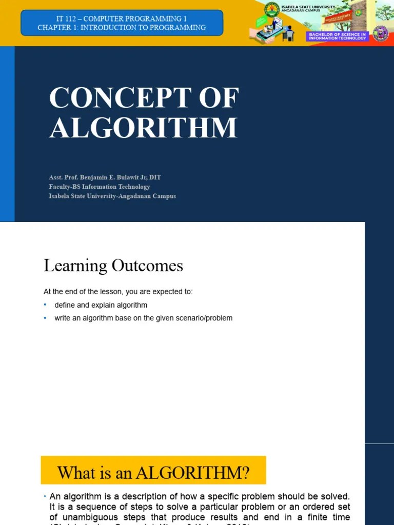 Ch1 Concept Of Algorithm | PDF | Algorithms | Computer Programming