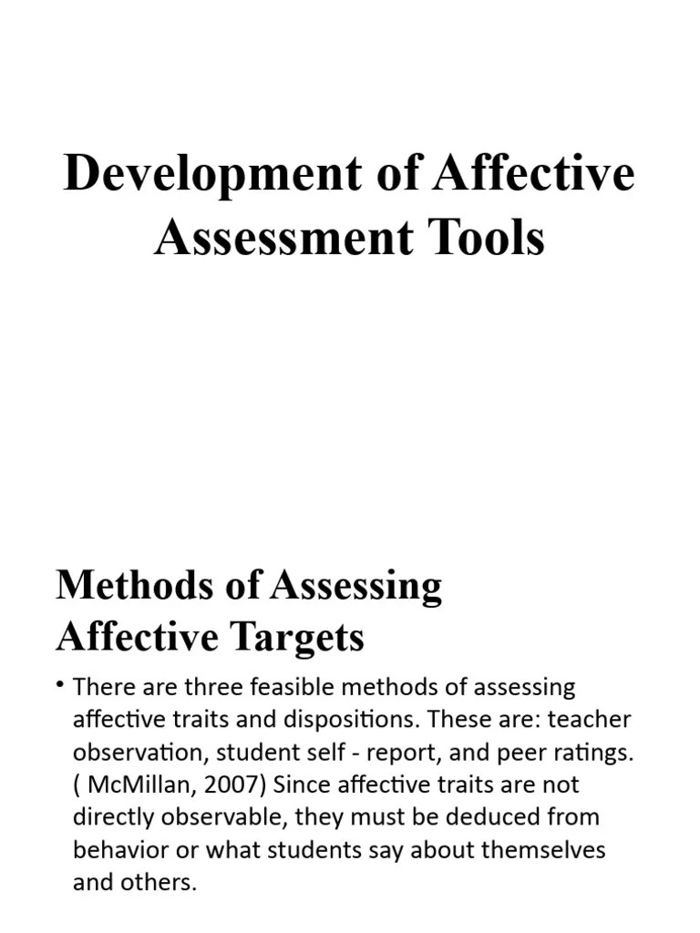 Assessment Learning Tools | PDF | Affect (Psychology) | Attitude ...