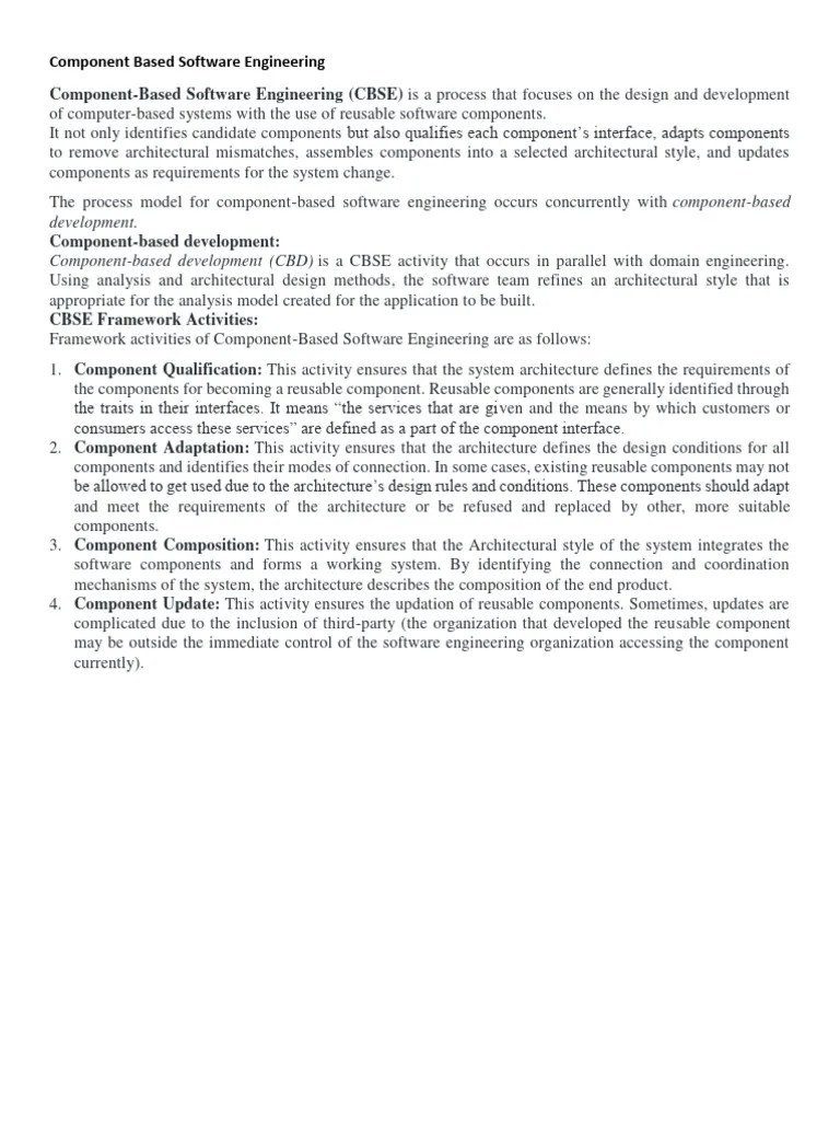 Component Based Software Engineering | PDF