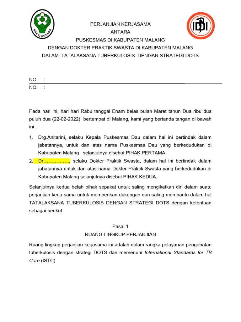 Perjanjian Kerjasama | PDF