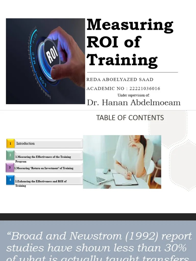 ROI Training | PDF | Return On Investment | Learning