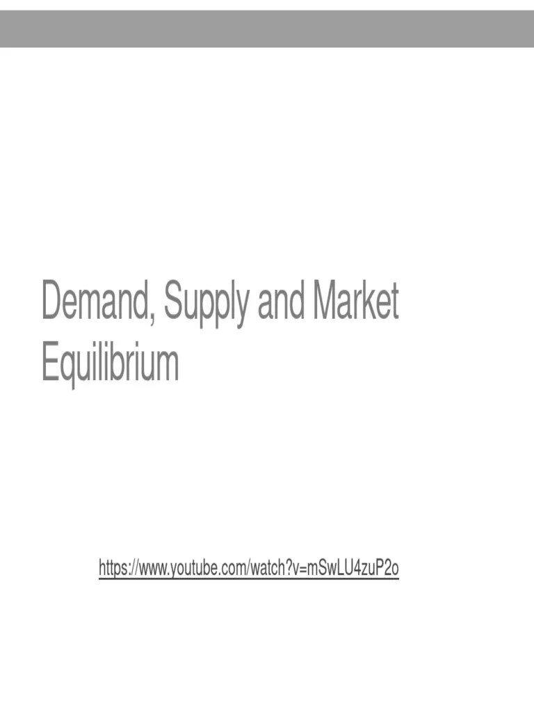 Demand Supply Market Equilibrium | PDF | Demand | Supply (Economics)