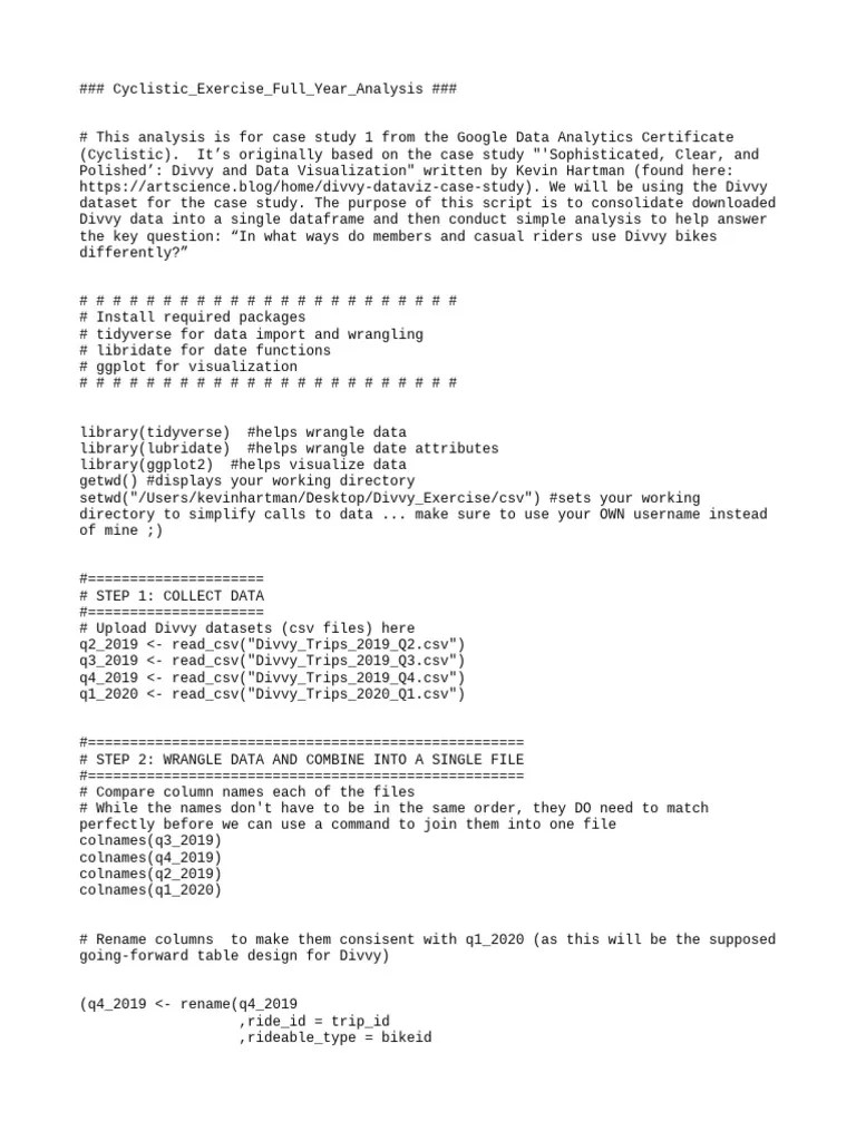 Case Study 1 Exercise R Script | PDF | Computing | Data Management