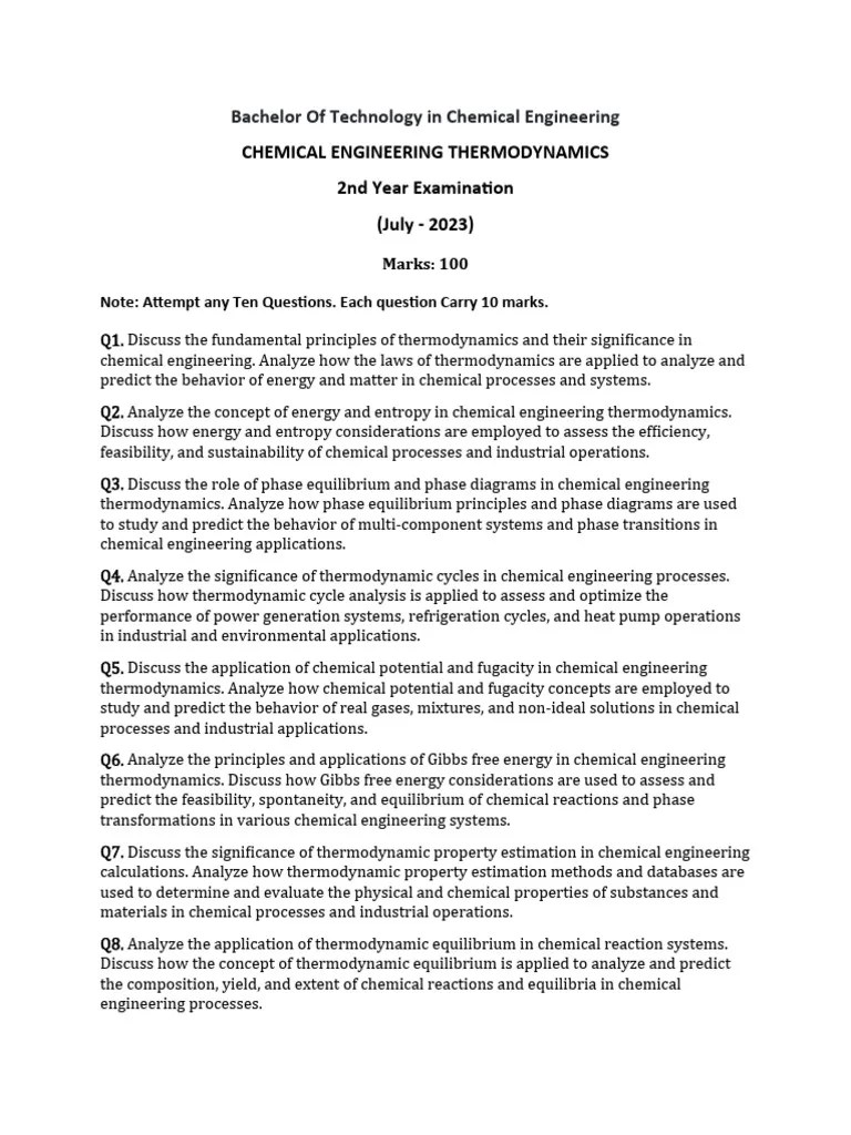 Chemical Engineering Thermodynamics | PDF | Thermodynamics | Phase (Matter)