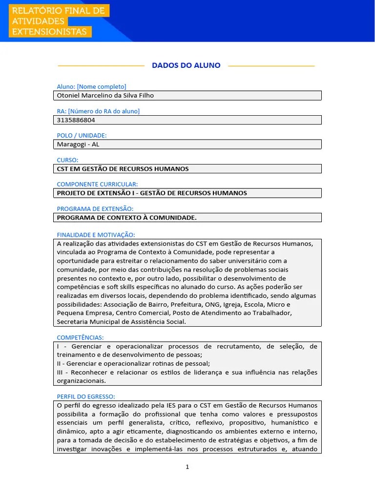 Projeto De Extensão Unopar | PDF | Gestão De Recursos Humanos | Cultura ...