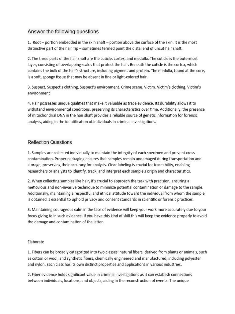 Forensic Module 9 10 | PDF | Crime Scene | Fibers