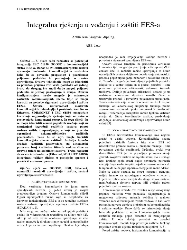 Integralna - Resenja - U - Vodjenju - I - Zastiti - EES A | PDF