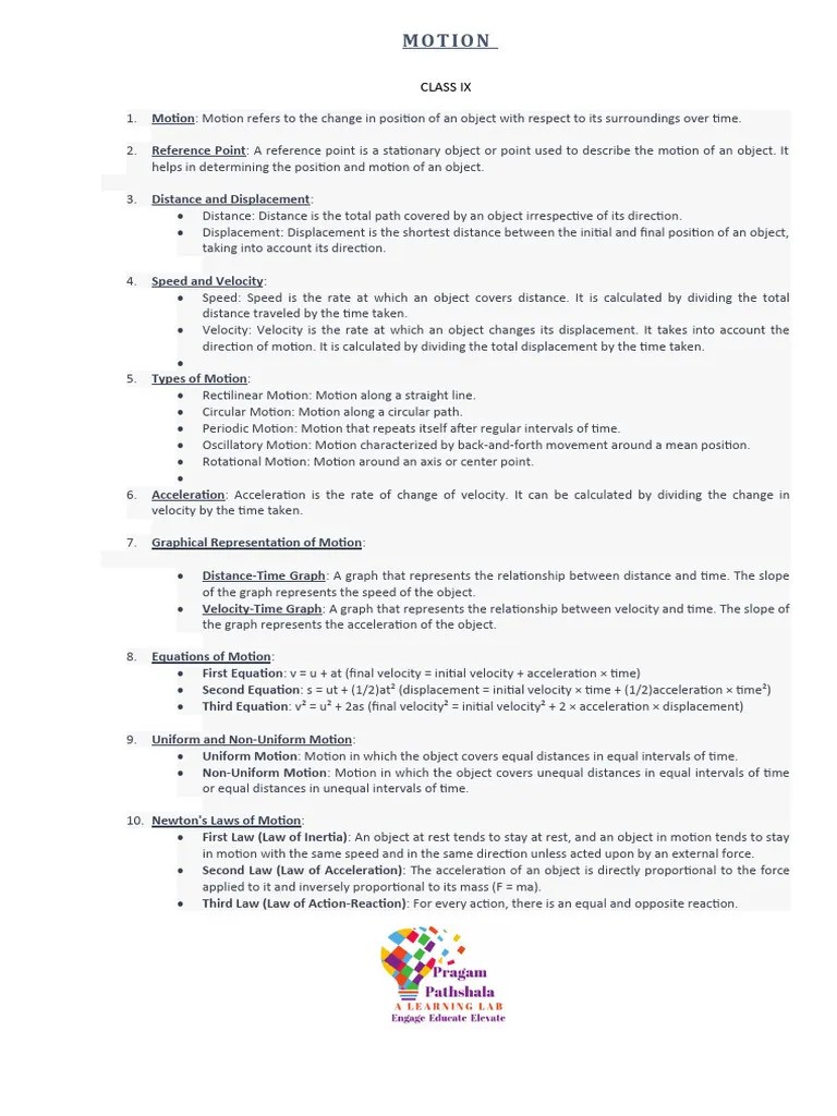 MOTION | PDF | Velocity | Speed