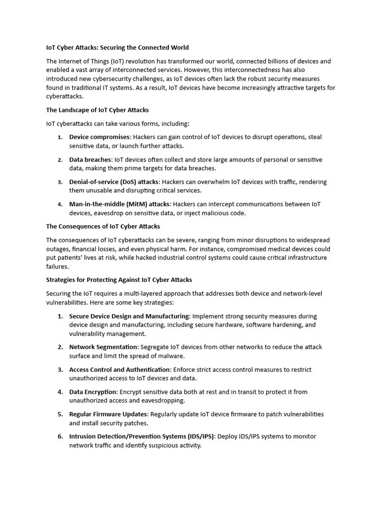 IoT Cyber Attacks | PDF | Security | Computer Security