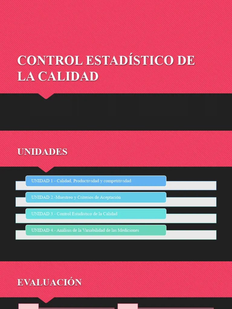 Control Estadístico De La Calidad | PDF | Calidad (comercial)