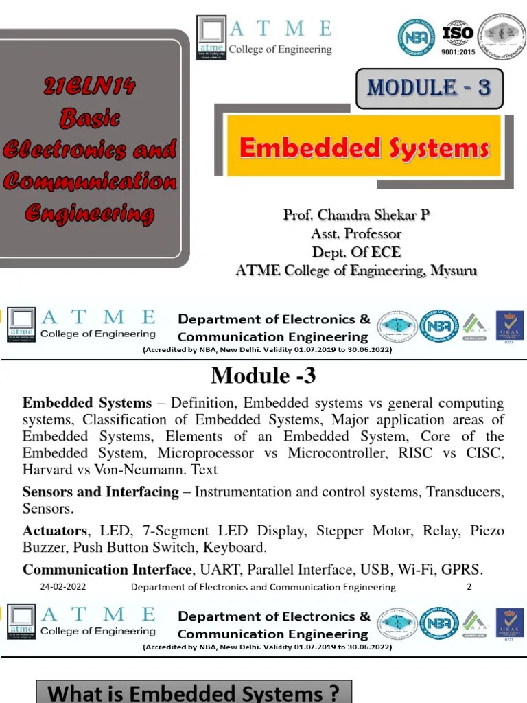 MODULE 3 Embedded Systems Sensors And Interfacing Actuators ...