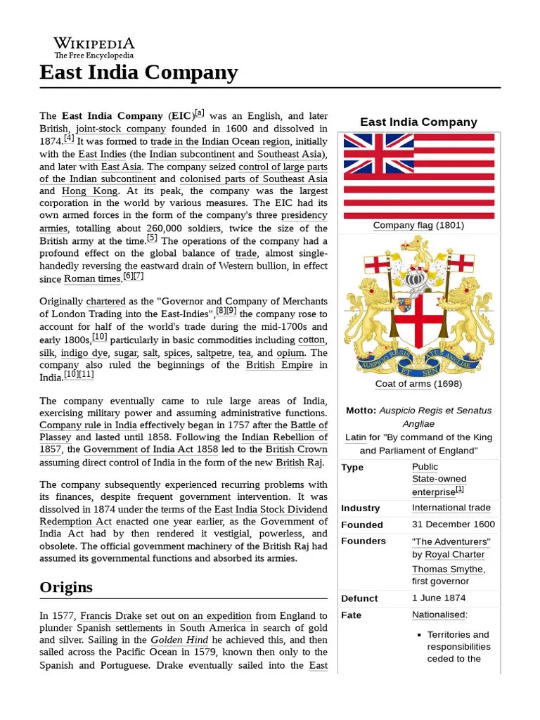 East India Company | Download Free PDF | East India Company