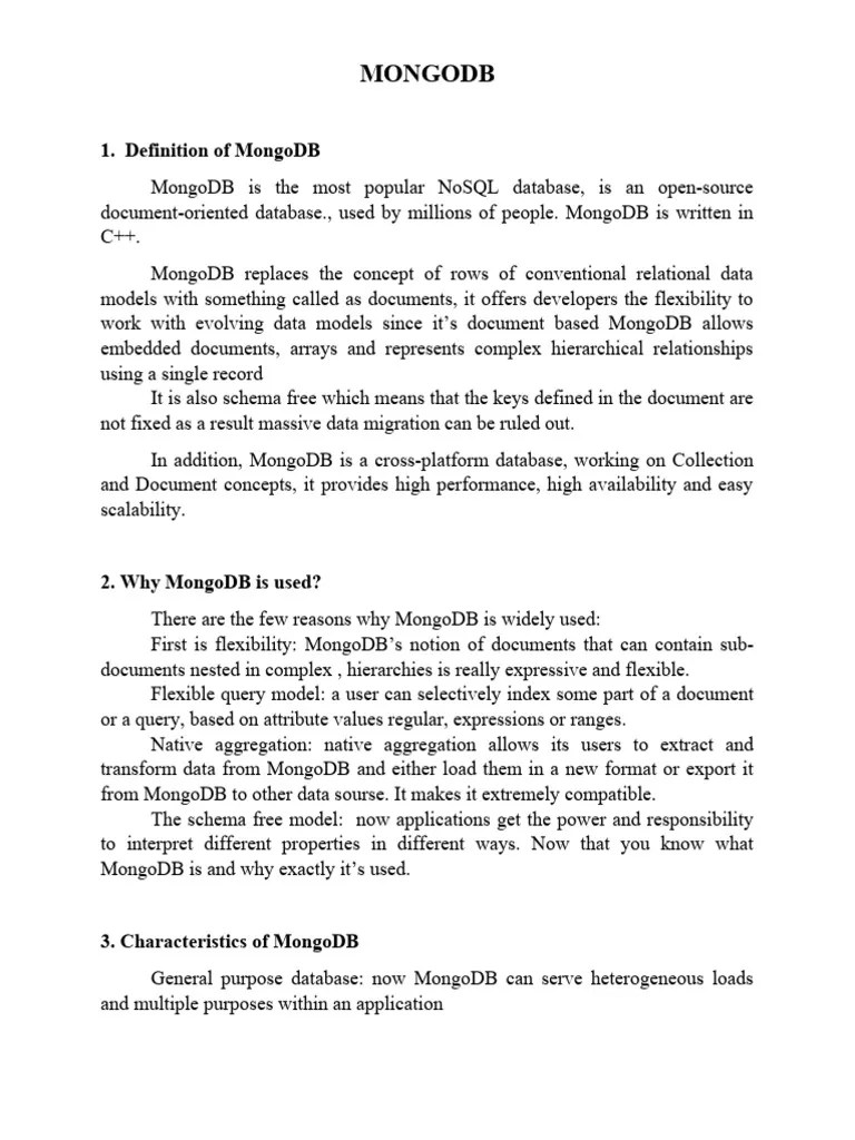 Mongo DB | Download Free PDF | Mongo Db | Databases