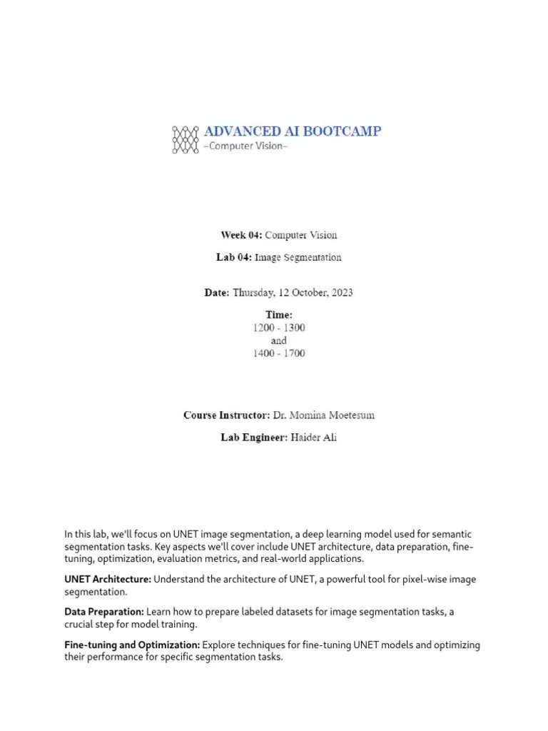 Lab 4-Image Segmentation Using U-Net | PDF | Algorithms | Computing
