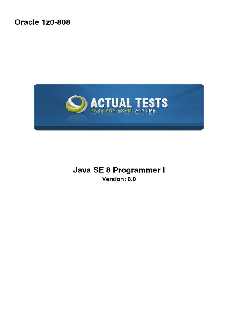 Oracle 1z0-808 | PDF | Java (Programming Language) | Class (Computer ...