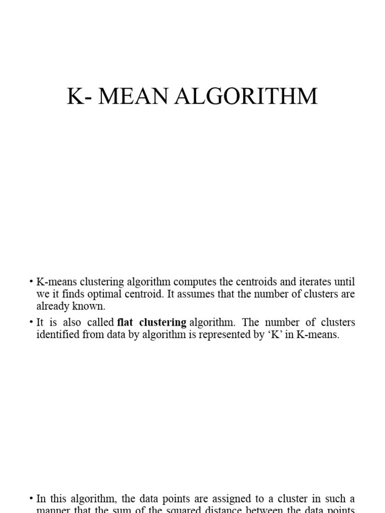 K Means Algorithms | PDF | Cluster Analysis | Statistics
