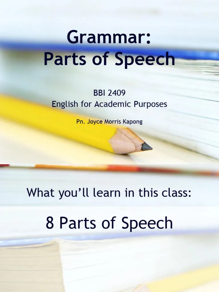 Parts Of Speech - Revised | PDF | Part Of Speech | Verb