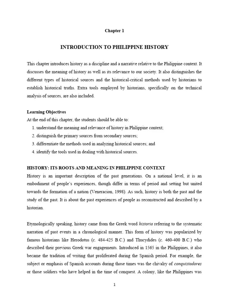 Chapter 1 - Introduction - 1st Sem 2021 2022 | PDF | Historian | Positivism