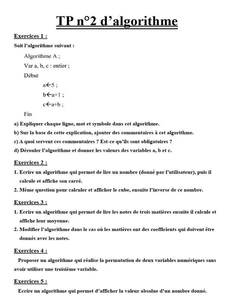 TP2 Algorithme | PDF