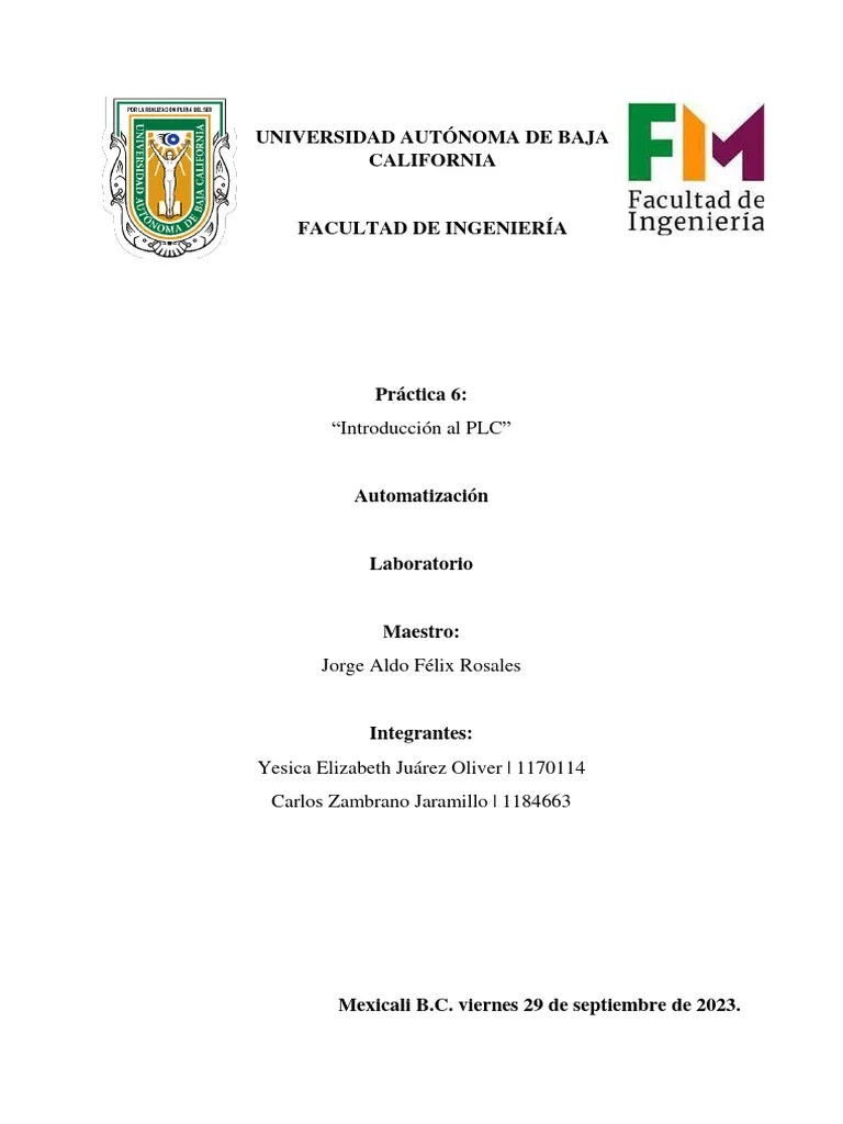 Práctica 6 Auto | PDF | Controlador Lógico Programable | Automatización