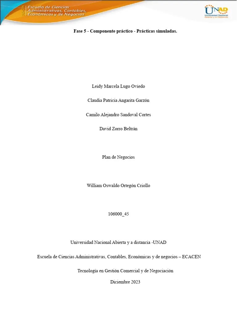 Fase 5 - Componente Práctico - Prácticas Simuladas | PDF | Business | Mercado (economía)