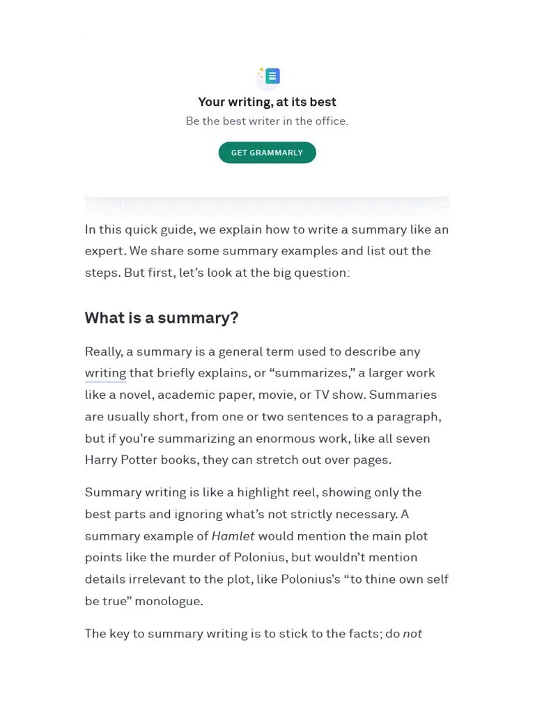 4 Tips For Writing A Good Summary - Grammarly Blog | PDF | Batman