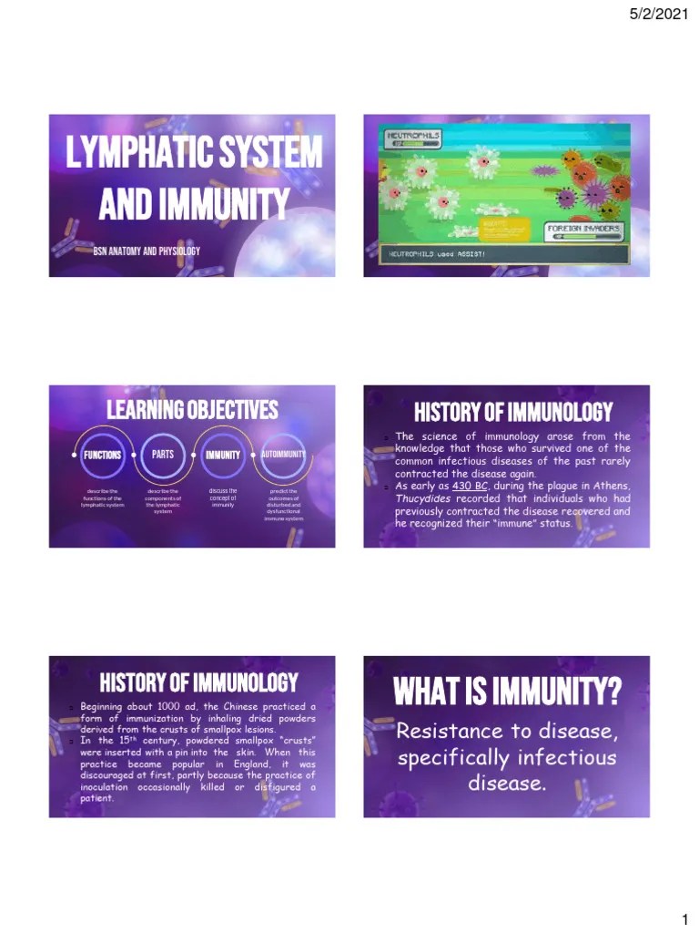 Student Handouts For Lymphatic System And Immunity | PDF | Lymphatic System | Lymph Node