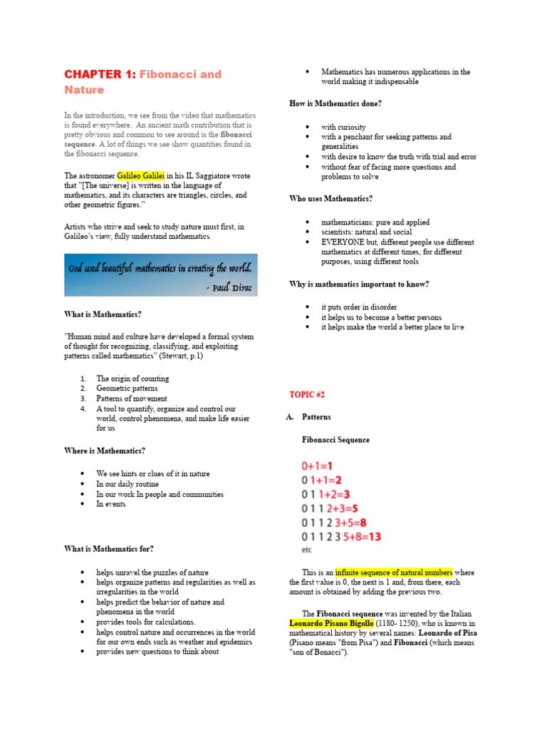 Fibonacci And Nature | PDF | Mathematics | Science
