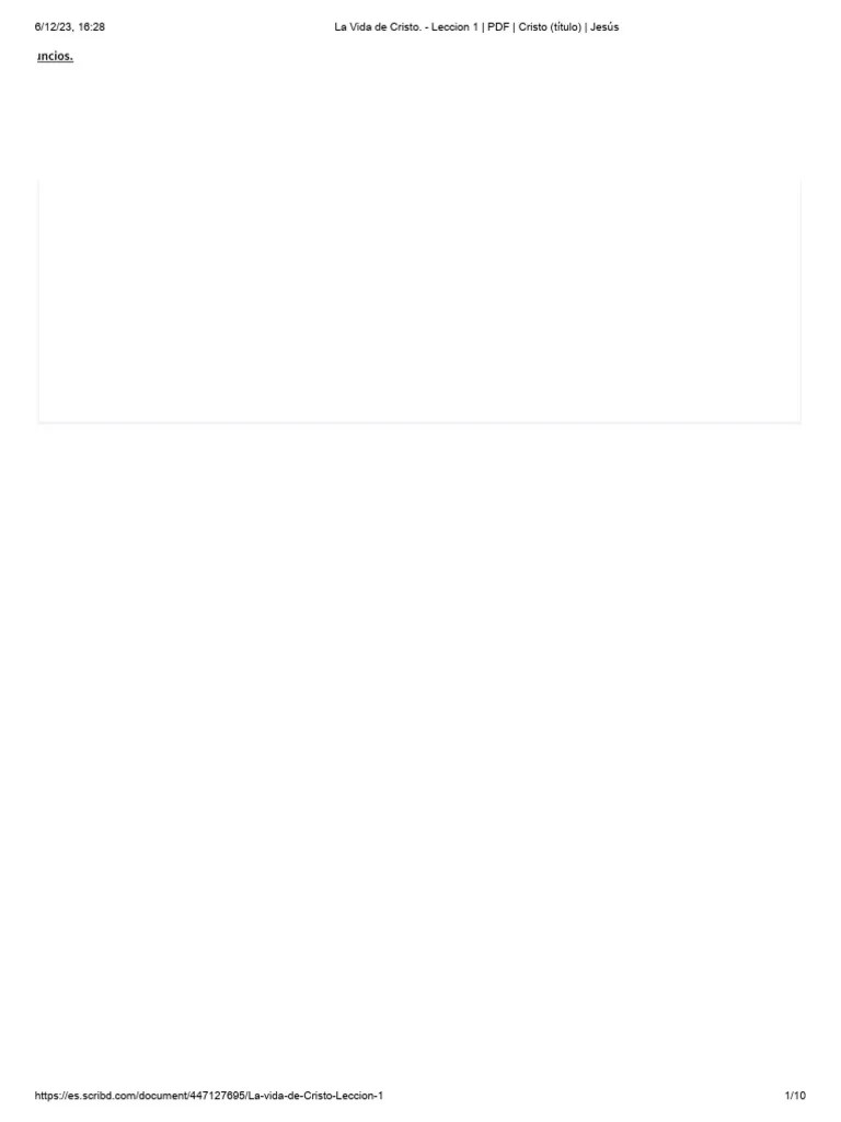 La Vida De Cristo. - Leccion 1 - PDF - Cristo (Título) - Jesús | PDF