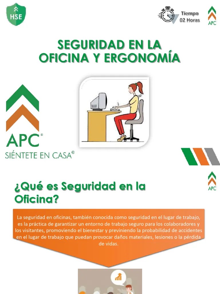 Seguridad En La Oficina Y Ergonomía-1 | PDF | Factores Humanos Y Ergonomía