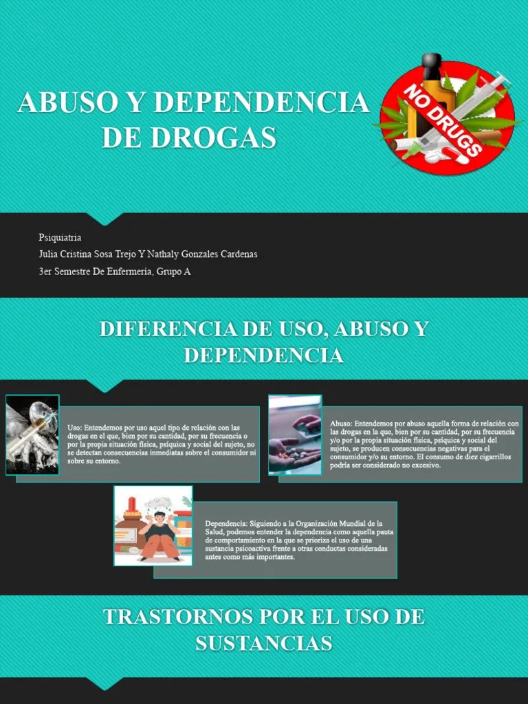 ABUSO Y DEPENDENCIA DE DROGAS | PDF | Drogas | La Dependencia De Sustancias