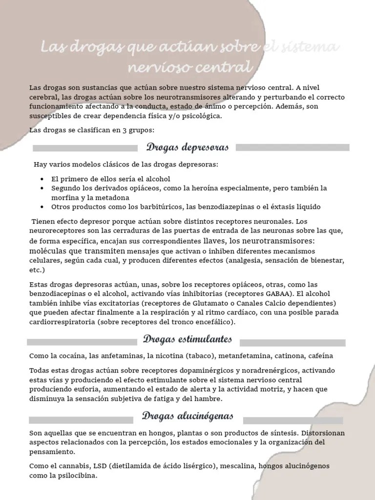 Drogas Del Sistema Nervioso Central | PDF