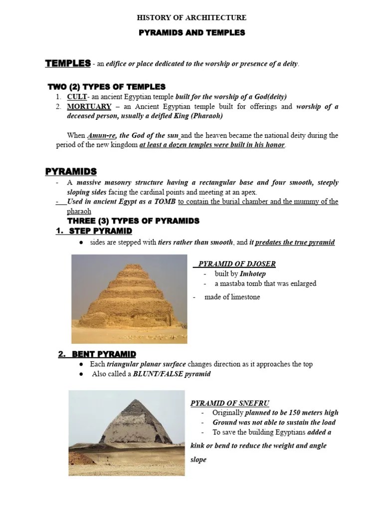 EGYPTIAN ARCHITECTURE.docx | PDF | Egyptian Pyramids | Ancient Egypt