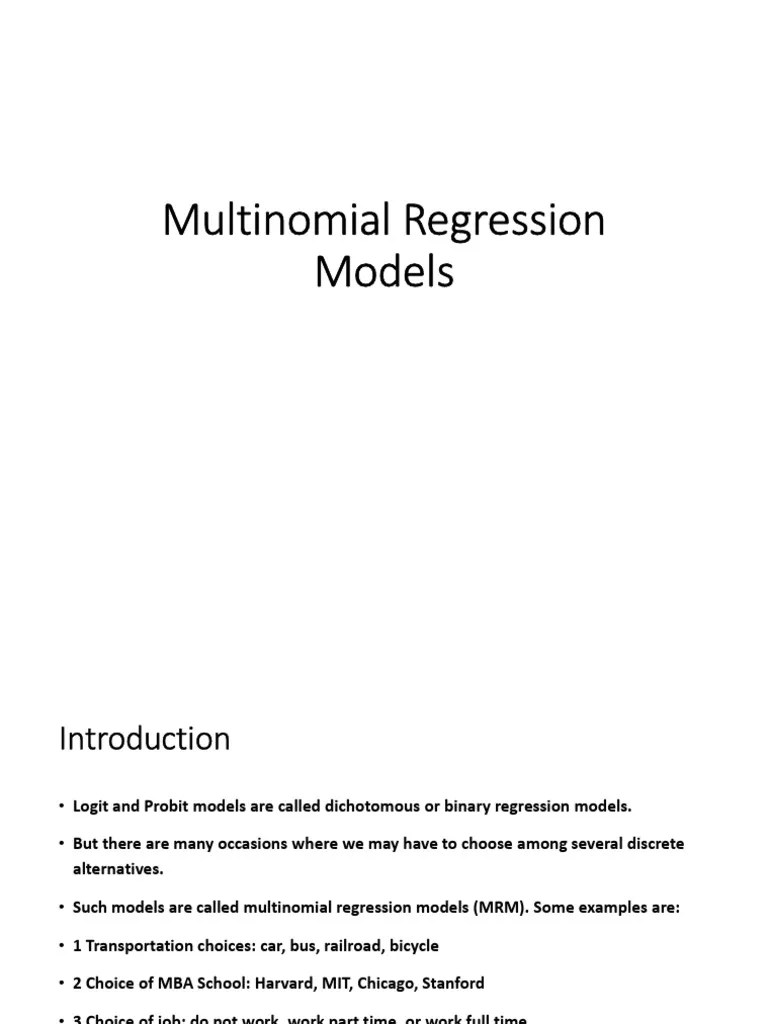Multinomial Regression Models | PDF | Logistic Regression | Chi Squared ...