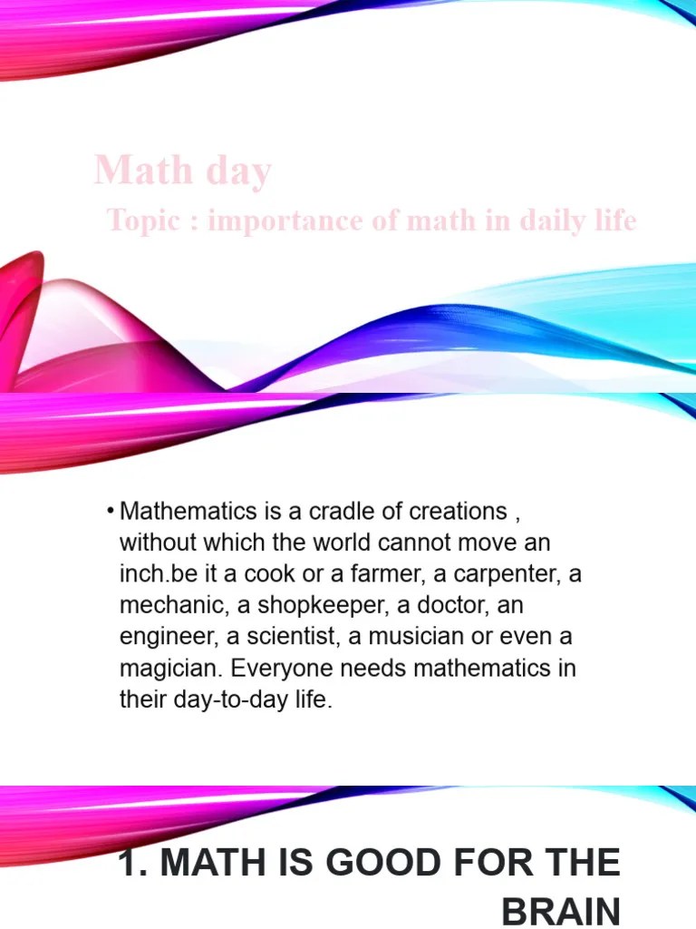 Importance Of Math In Daily Life | PDF