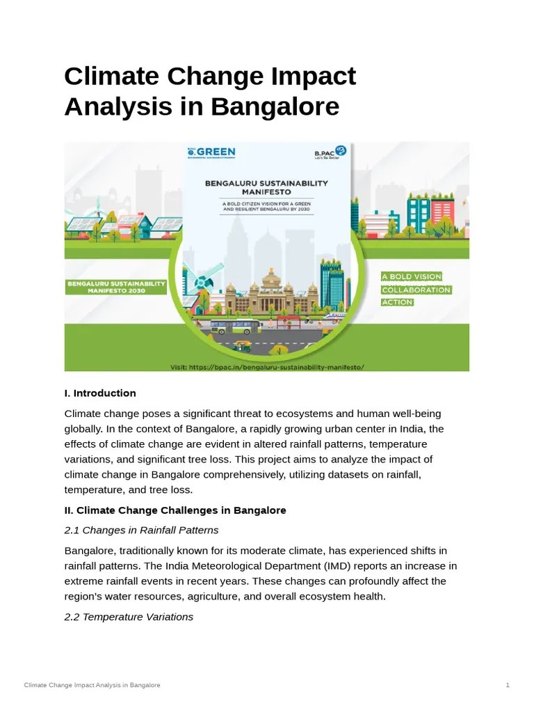 Climate Change Impact Analysis In Bangalore | PDF | Climate | Deforestation