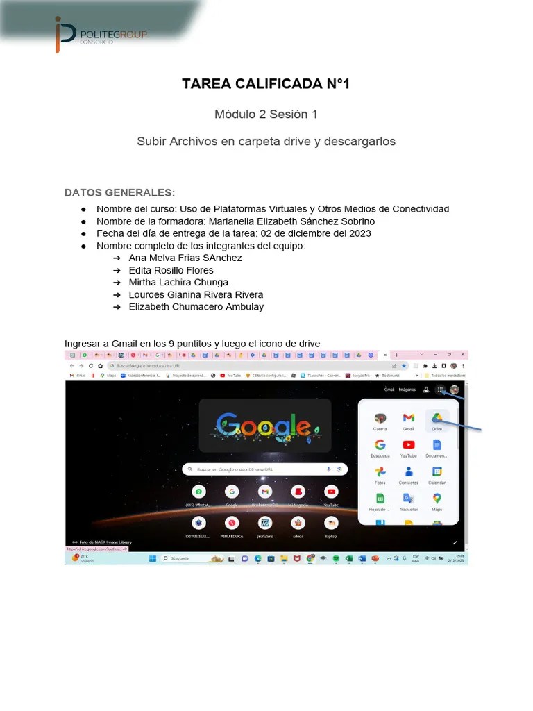 Tarea Calificada Modulo 2 Sesion 1 Tarea 1 Grupo 1 Pdf