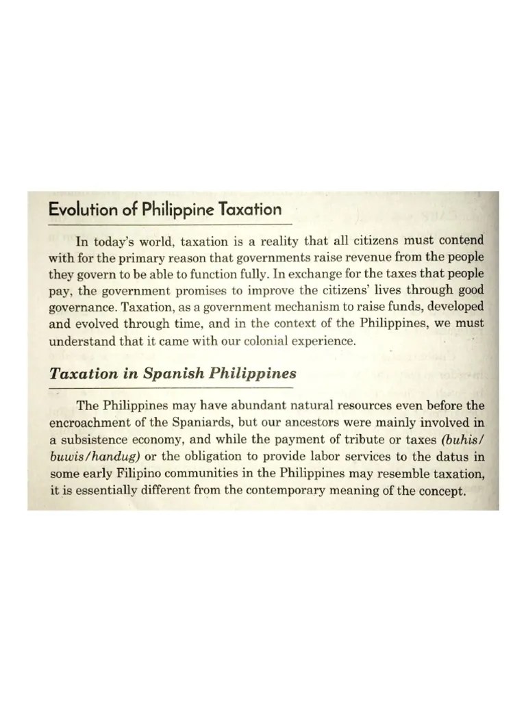 Evolution Of Philippine Taxation | PDF