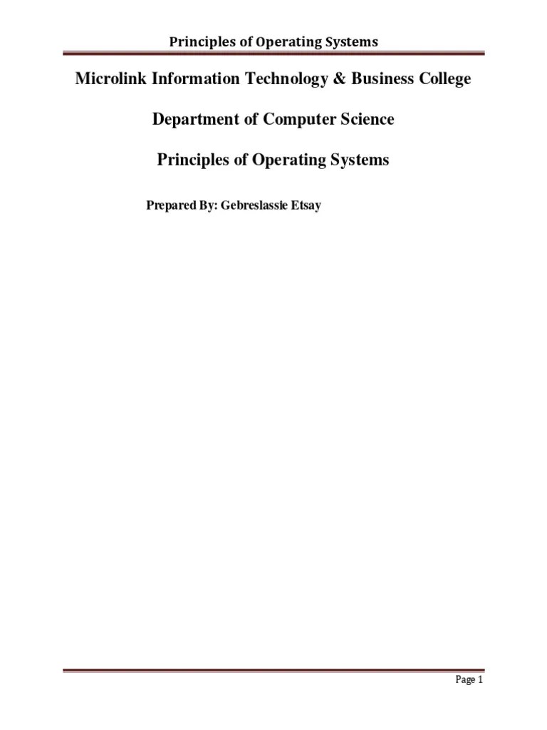 Operating Systems Overview Guide | PDF | Operating System | Process ...