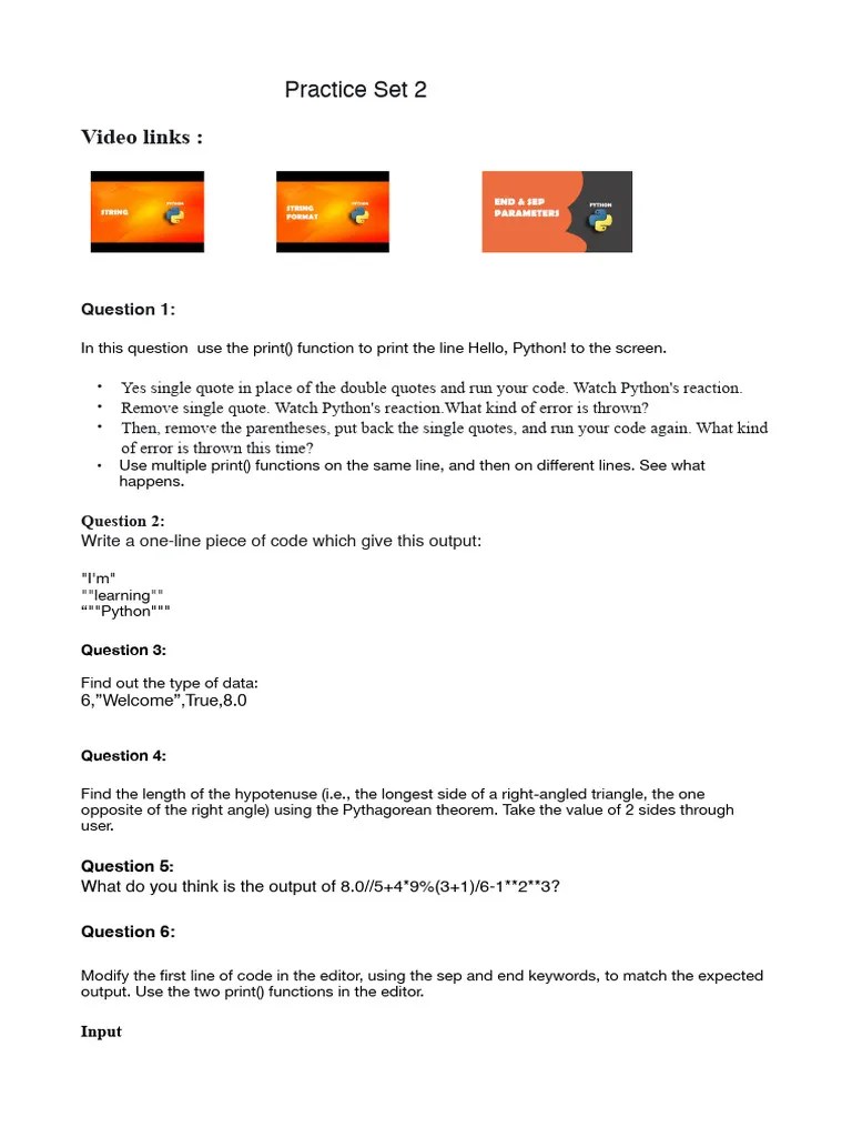 Practice Set-2 | PDF | Computer Programming | Computing