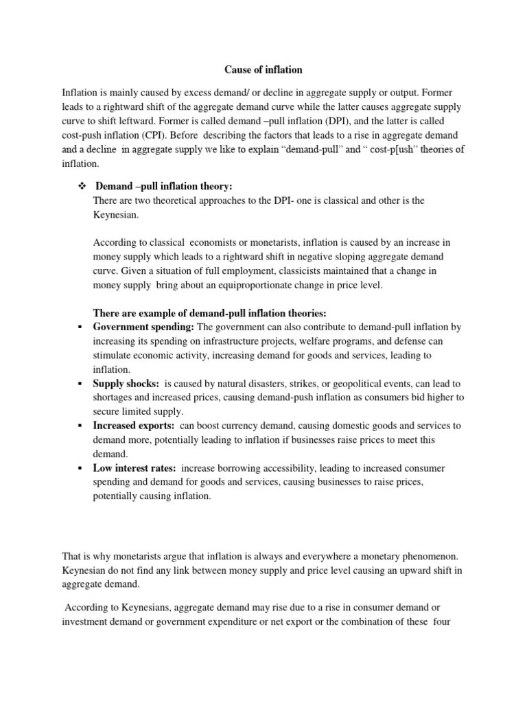 Cause Of Inflation | PDF