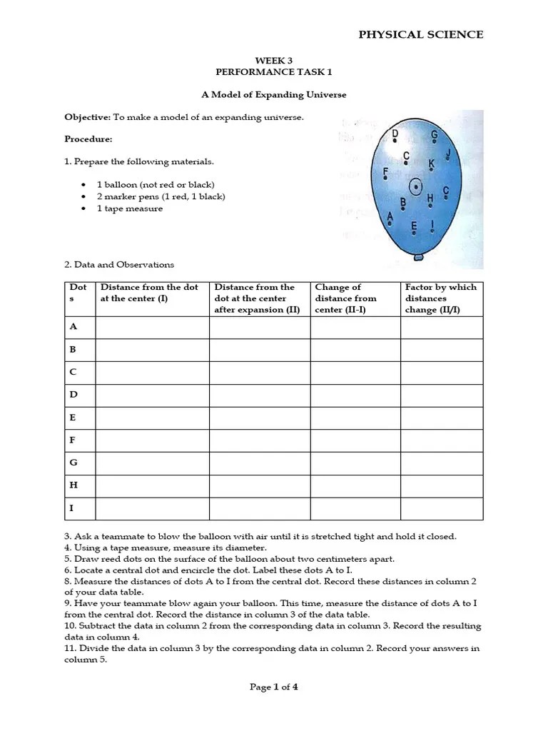 Performance Task Outline - Physical Science | PDF