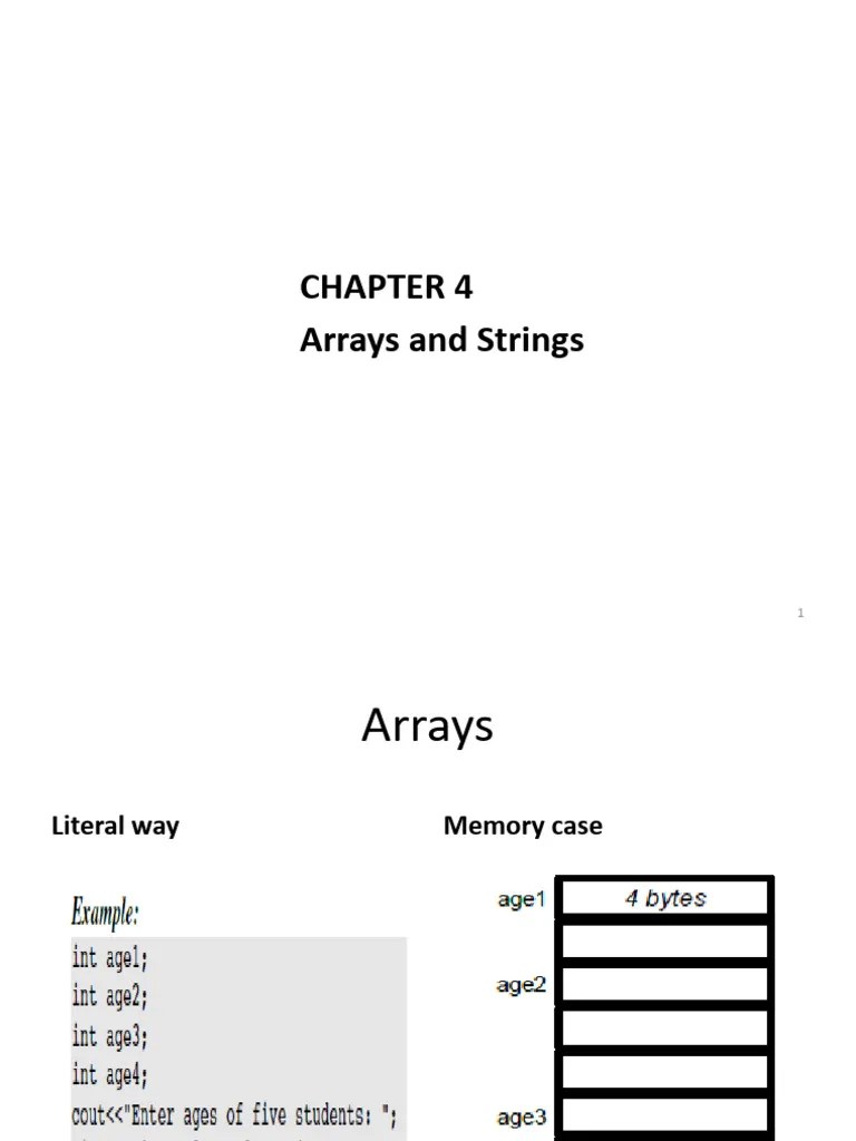 Chapter 4 Arrays & Strings | PDF | String (Computer Science) | Matrix ...