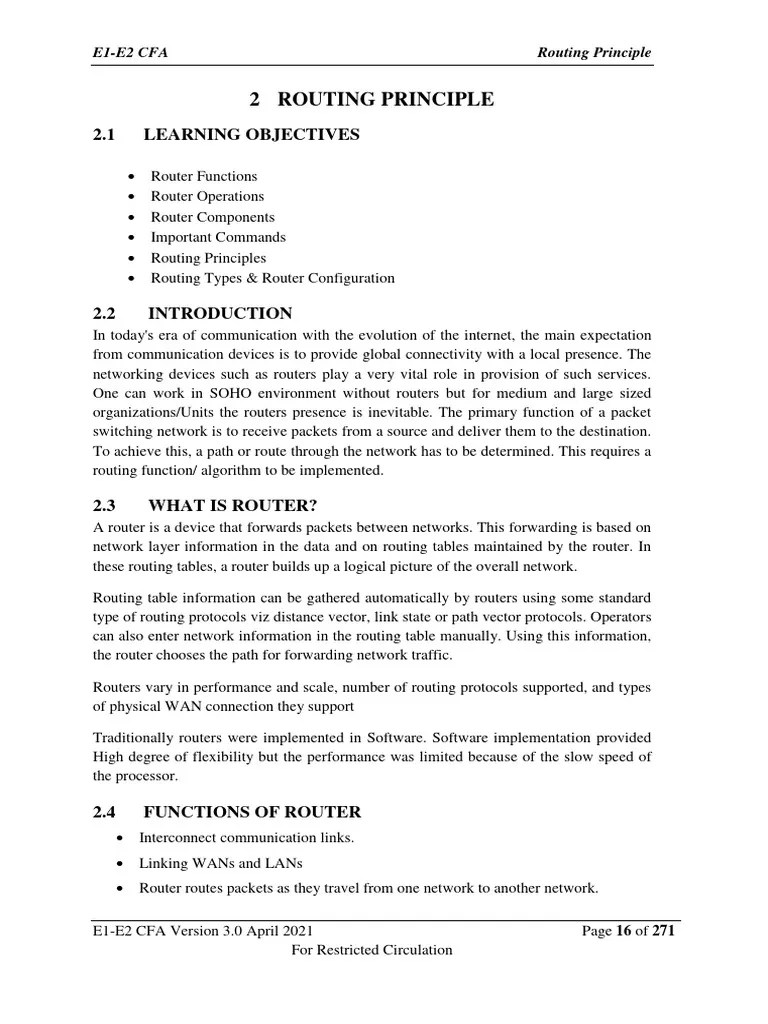 E1-E2 - Text - Chapter 2. ROUTING PRINCIPLE | PDF